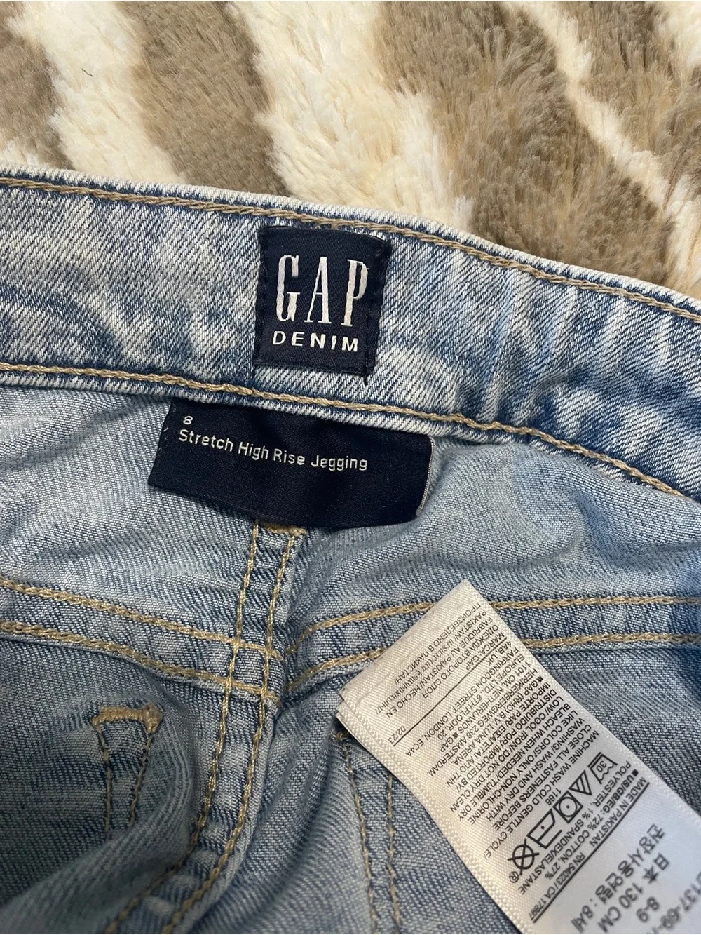 GAP Kids Light Blue Distressed High-Rise Jeggings